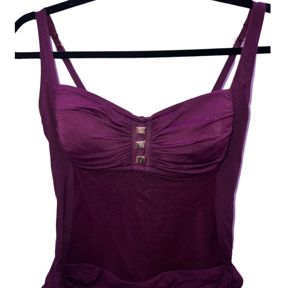 ✨HP✨ LA BLANCA BY ROD BEATTIE; PURPLE ONE PIECE SWIMSUIT - Picture 3 of 11